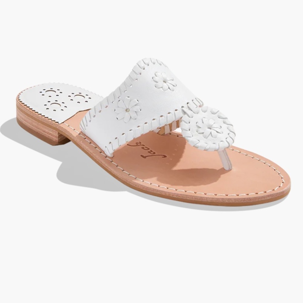 Jack Rogers Flat Sandal White Size 8.5 NEW IN BOX